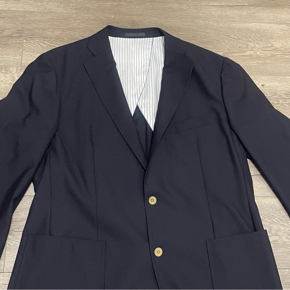 Paul Betenly Mens Navy Blue Blazer Sport Coat Blazer Wool Cashmere Sz 44R - Picture 5 of 9